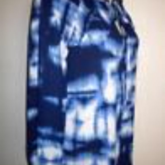 BCBG MAX AZRIA MS SIZE SMALL DARK INK COMBO SPLIT NECK CHIFFON PEASANT BLOUSE - Picture 2 of 9